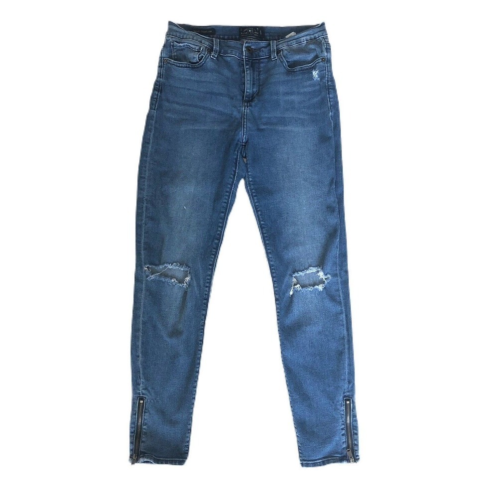 Lucky Brand Brooke Legging Jeans Womens Sz 8/29 Ripped Mid Rise Stretch Denim